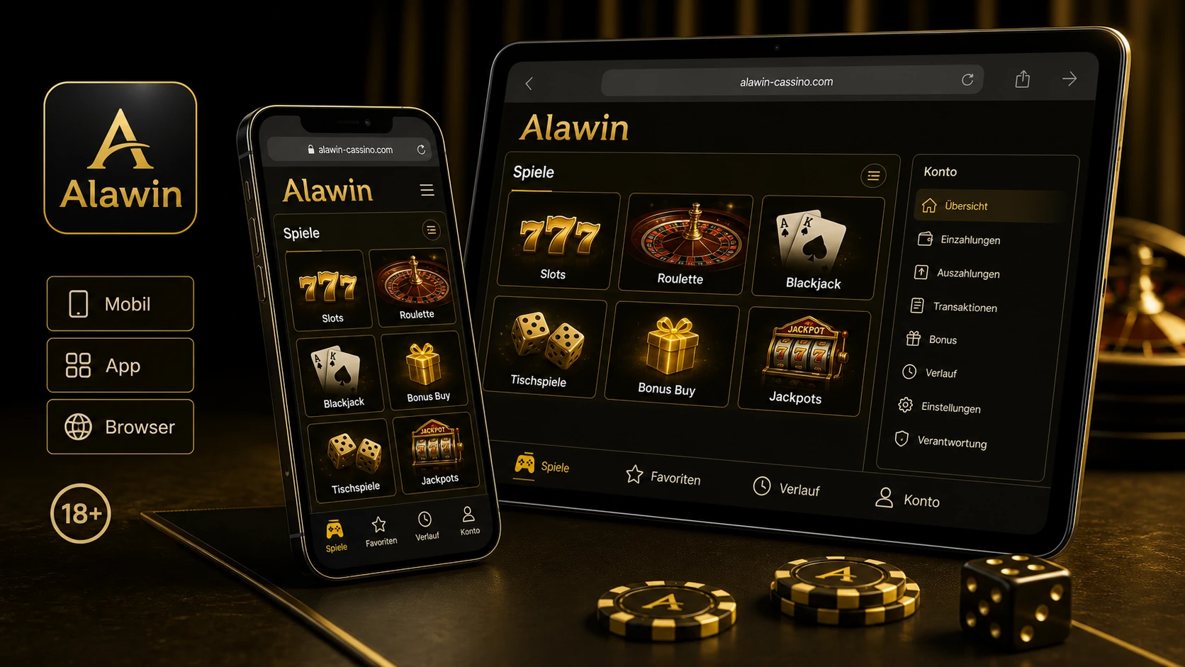 Mobile Nutzung und Alawin Casino App